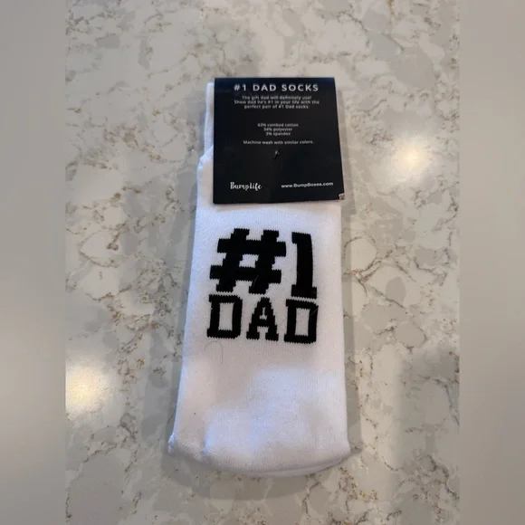 NWT- Men's Bumplife #1 Dad Socks, Sizes 7-13, Color White - Picture 6 of 6